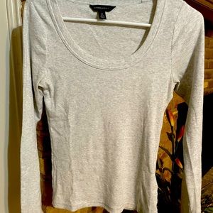 Fitted Ribbed Scoop-Neck T-Shirt